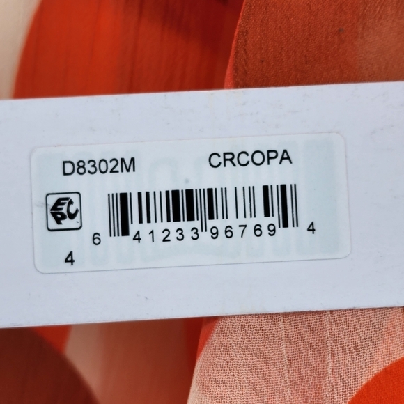 Donna Morgan Women's Retro Cream Coral Paradise Long Sleeve Maxi Dress - 4 - Picture 8 of 8